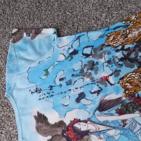 INCREDIBLE Y2K Mark Richards Asian Inspired Print Silk Blend Top, Size M - Picture 8 of 8